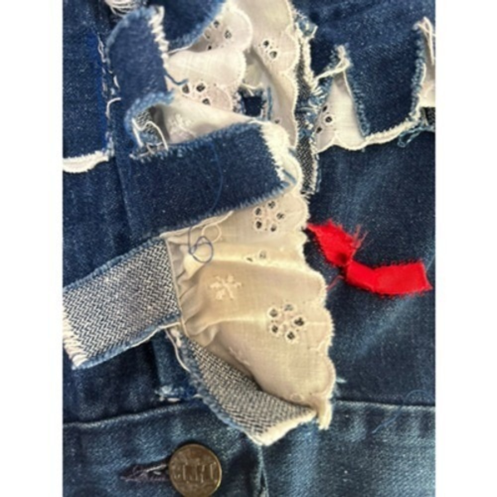 80's Wrangler Concho Bandana Print Fringe Denim Vest 10/12 Girls Western Cowgirl - Picture 11 of 11